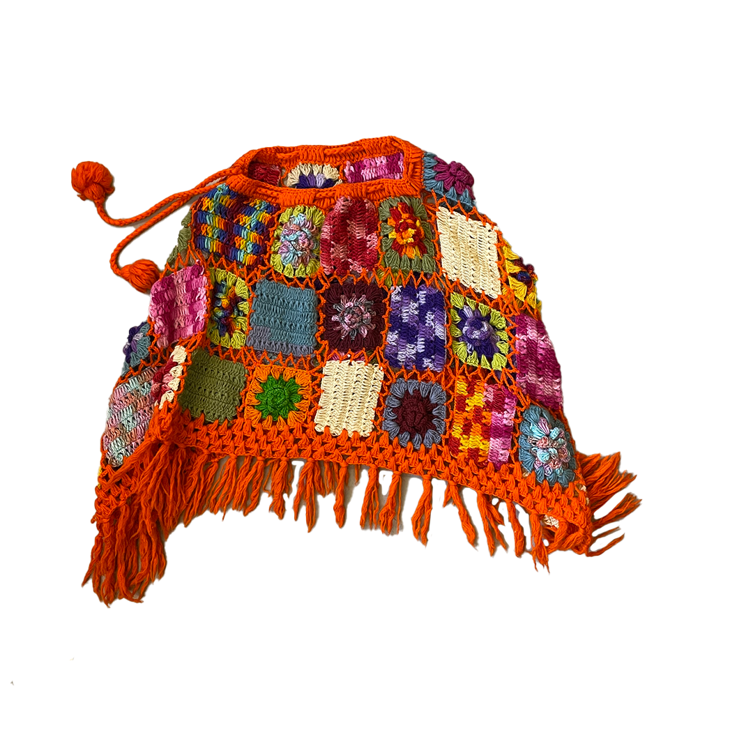 Women's Multi Coloured Knit Poncho