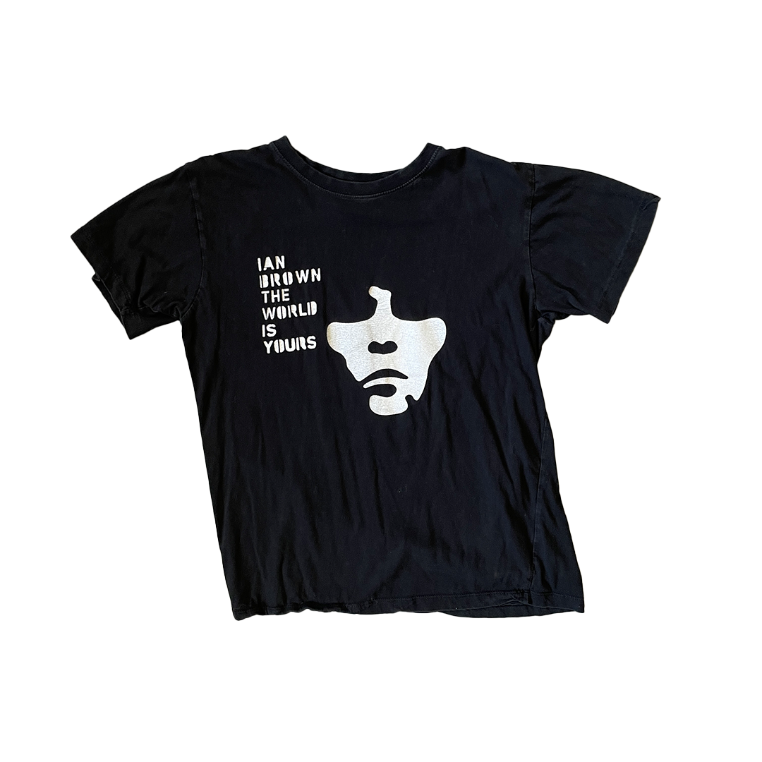 Size Medium Ian Brown The World is Yours Black T-Shirt