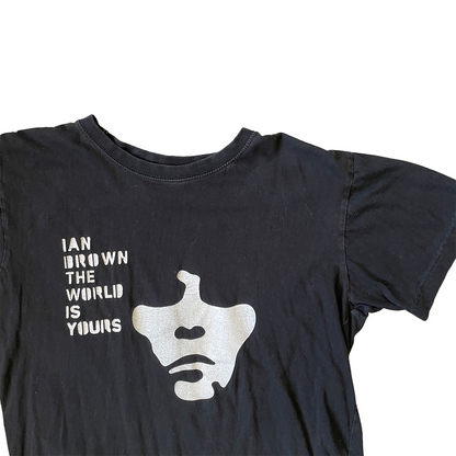 Size Medium Ian Brown The World is Yours Black T-Shirt