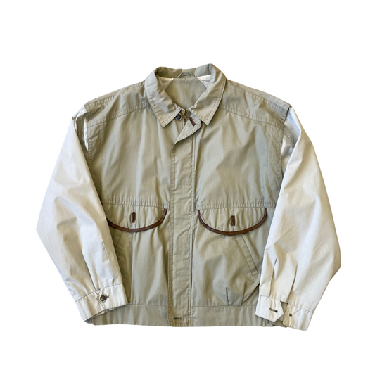 Size XL Beige Zip-Up Jacket