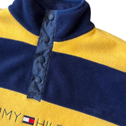 Size Small Tommy Hilfiger Navy/Yellow 1/4 Button Fleece