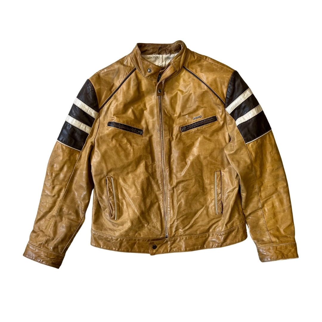 Size Large Lambretta Tan Leather Jacket