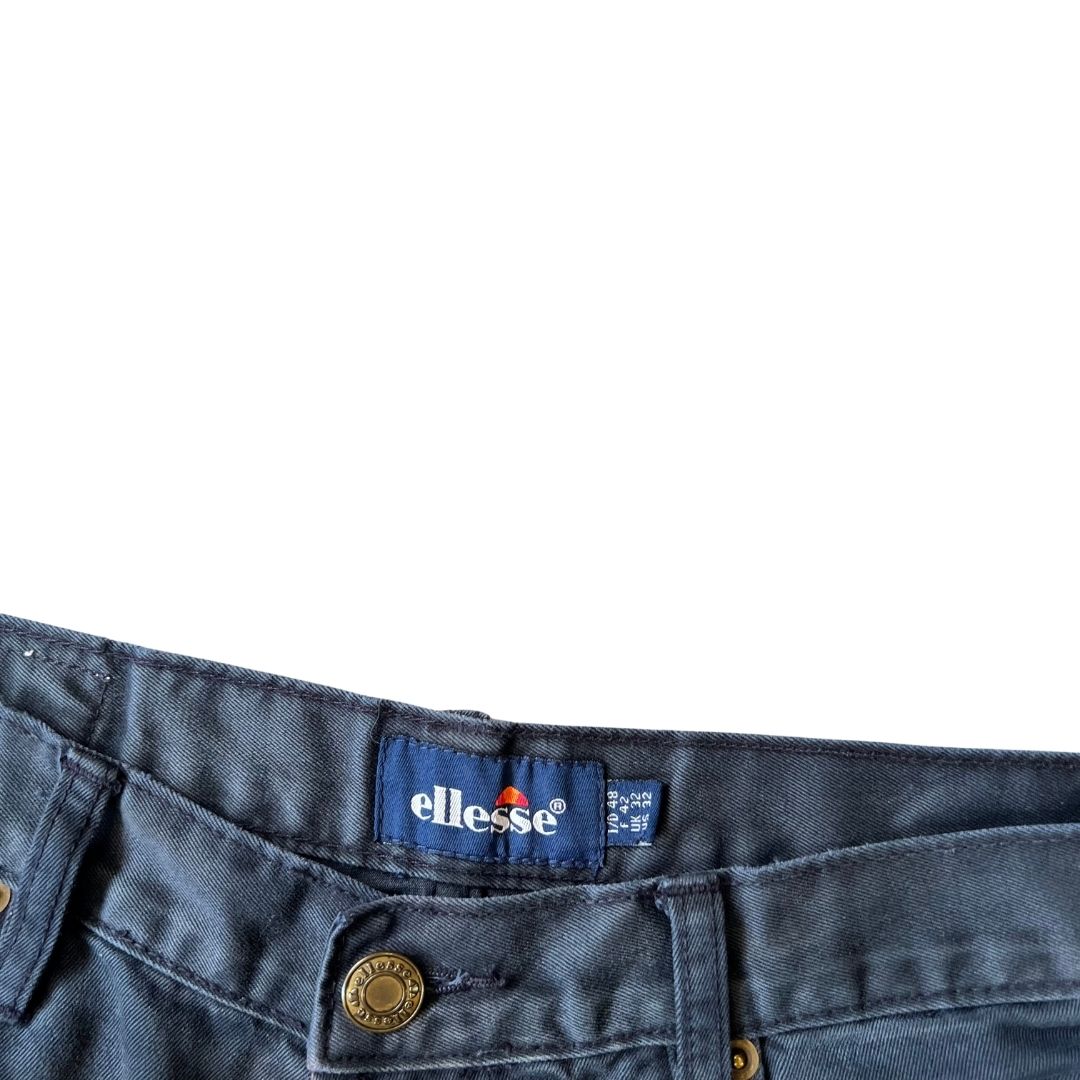 32W 34L Ellesse Navy Button Fly Trousers