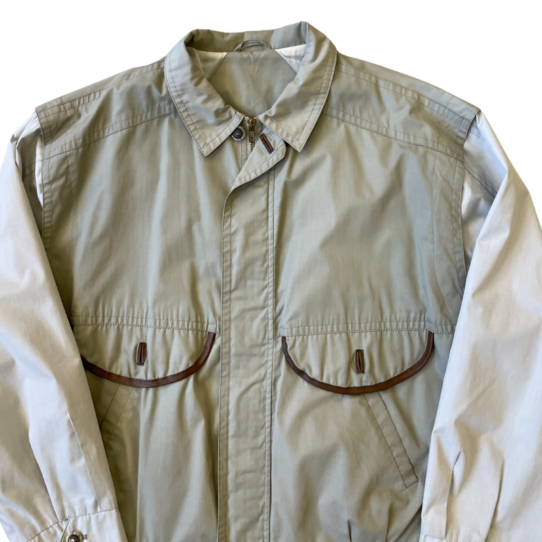 Size XL Beige Zip-Up Jacket