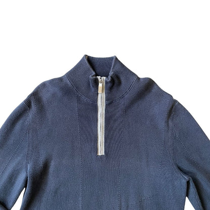 Size Large Hugo Boss 1/4 Zip Blue Knit