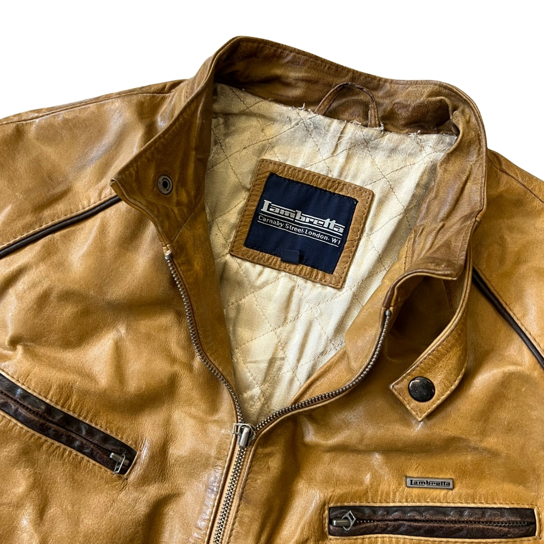 Size Large Lambretta Tan Leather Jacket