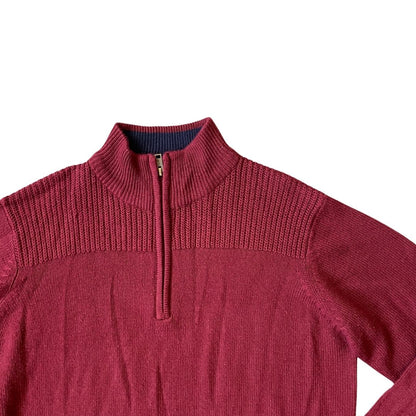 Size Large PG Field 1/4 Zip Red Knit