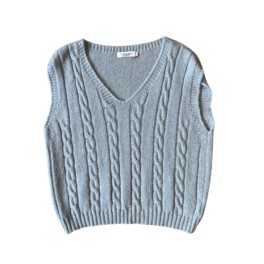 Women's Medium Luisa Ricci Blue Knit Vest