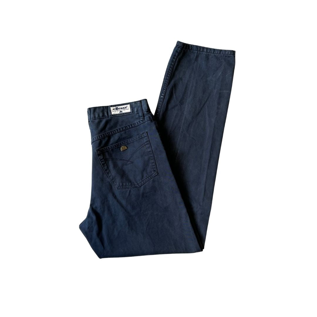 32W 34L Ellesse Navy Button Fly Trousers