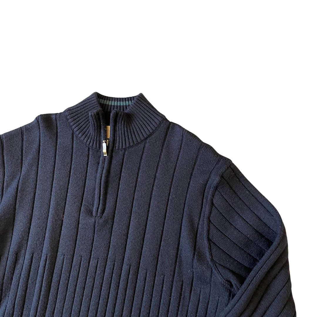 Size XL Italian Navy 1/4 Zip Knit