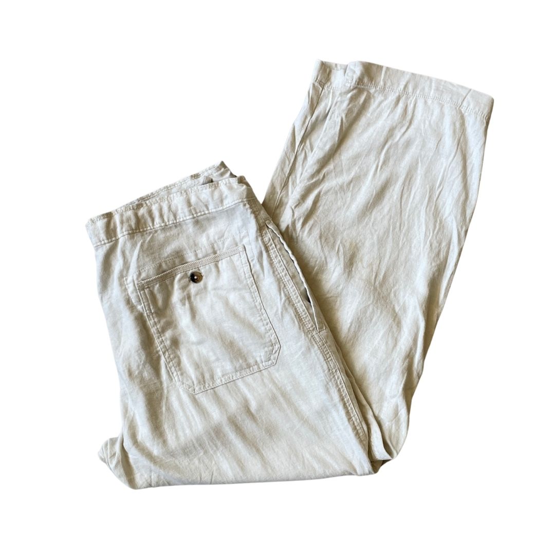 38W 30L Marks & Spencers Cream Linen Trousers