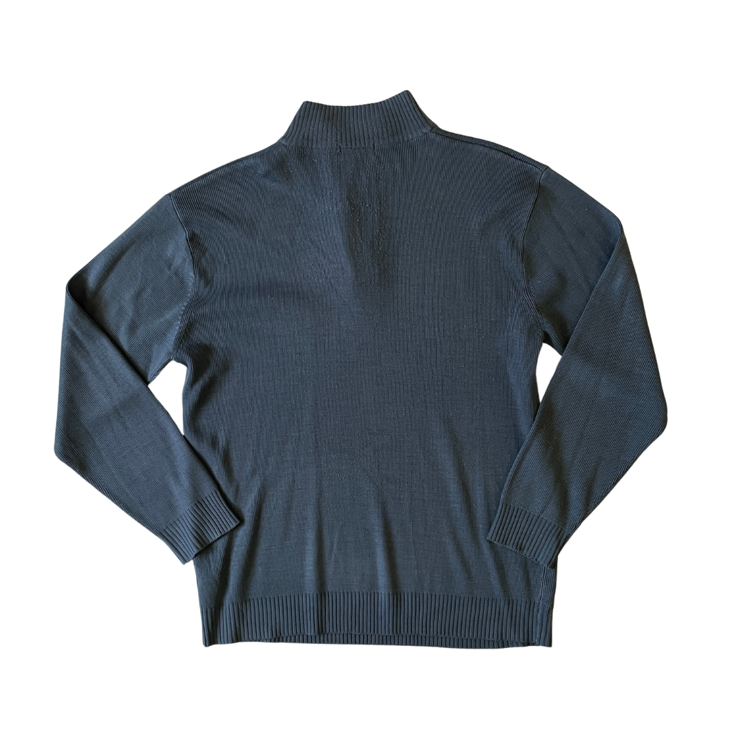 Size Large Tom Hagan Blue 1/4 Zip Knit