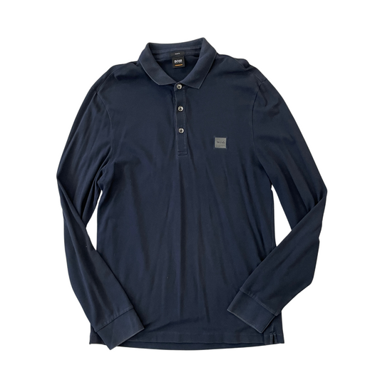 Size Large Hugo Boss Navy Long Sleeve Polo