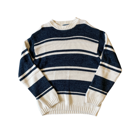 Size Medium Debenhams Blue/Cream Stripe Knit