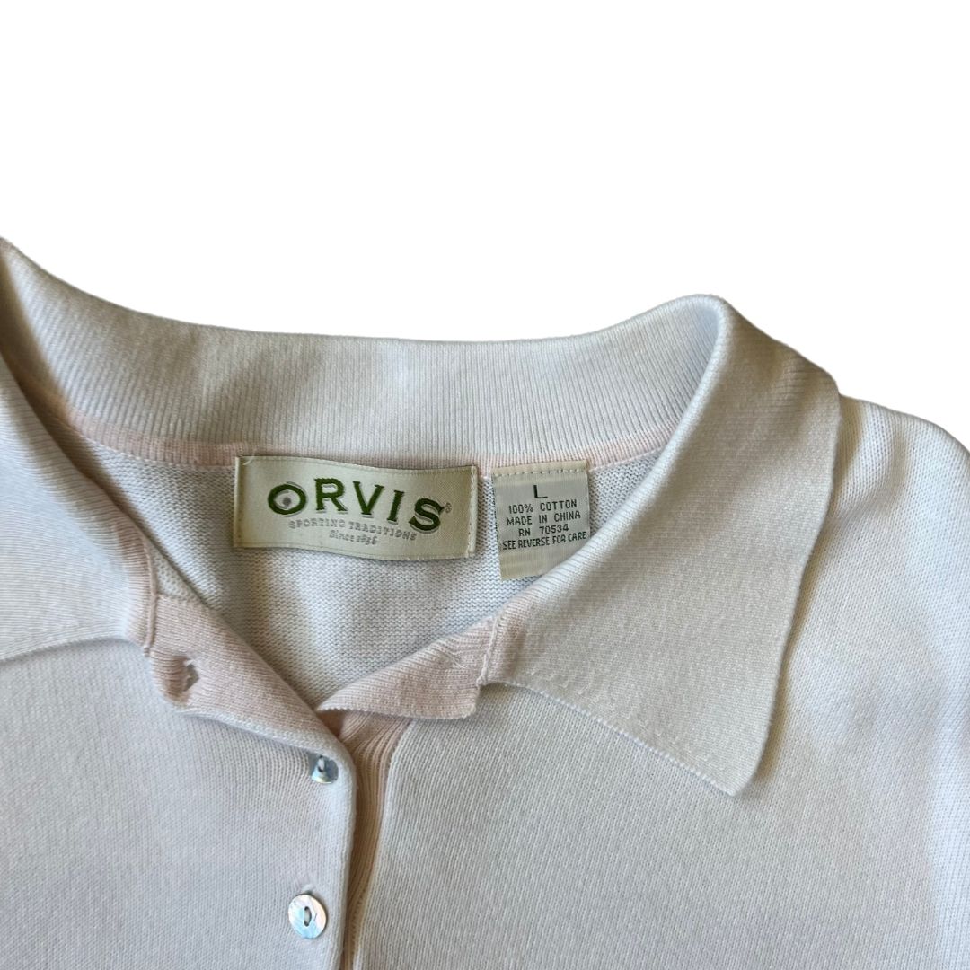 Size Large Orvis White Polo knit