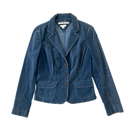 Women's Small Tommy Hilfiger Blue Velour Stretch jacket