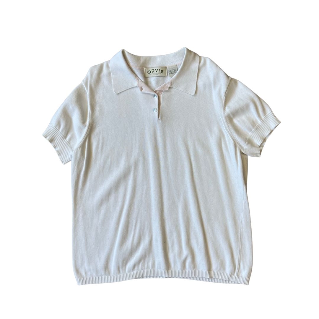 Size Large Orvis White Polo knit