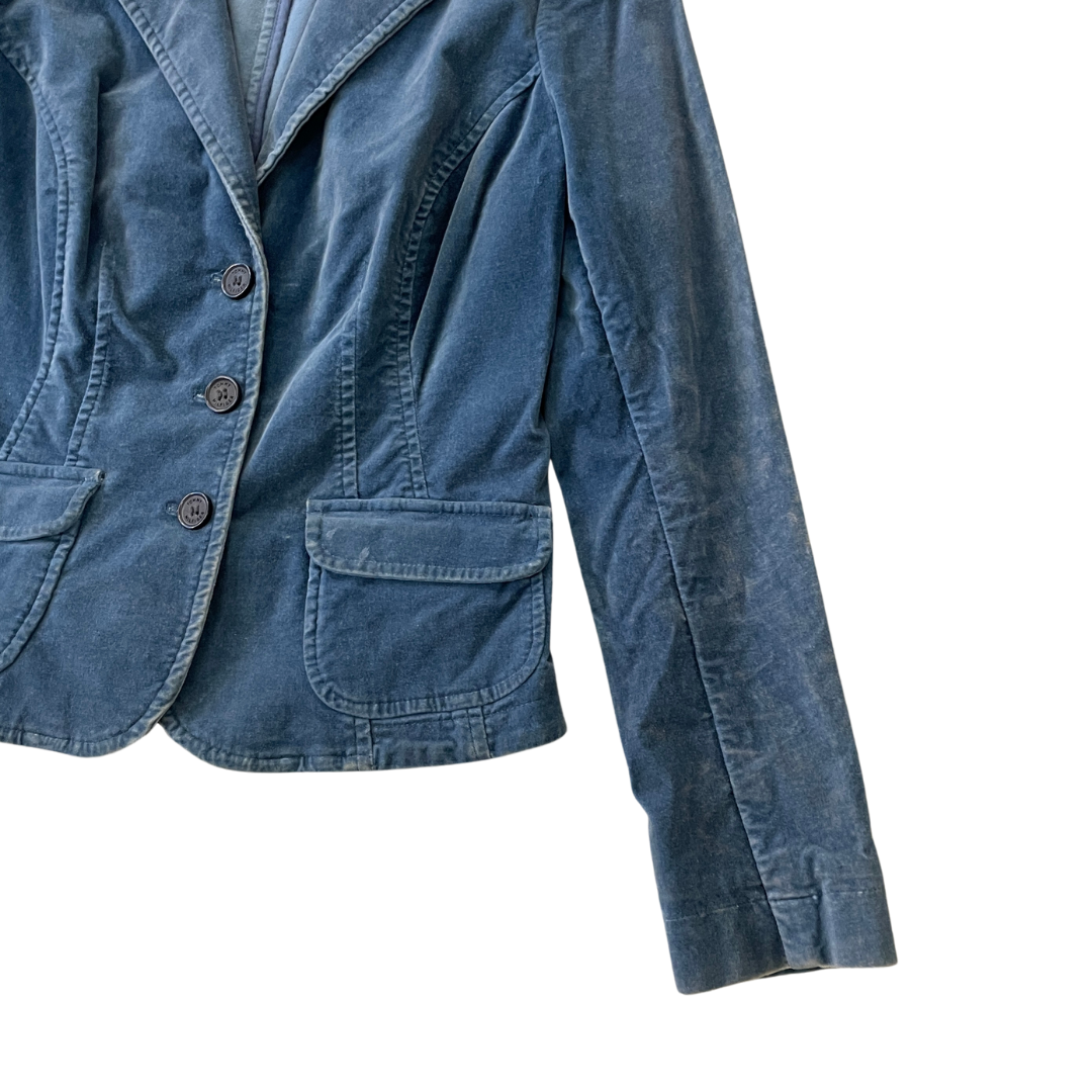 Women's Small Tommy Hilfiger Blue Velour Stretch jacket
