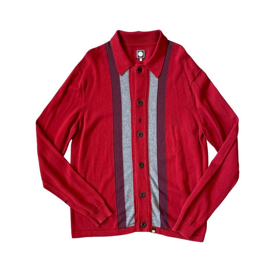 Size Large Pretty Green Red Button Up Cardigan