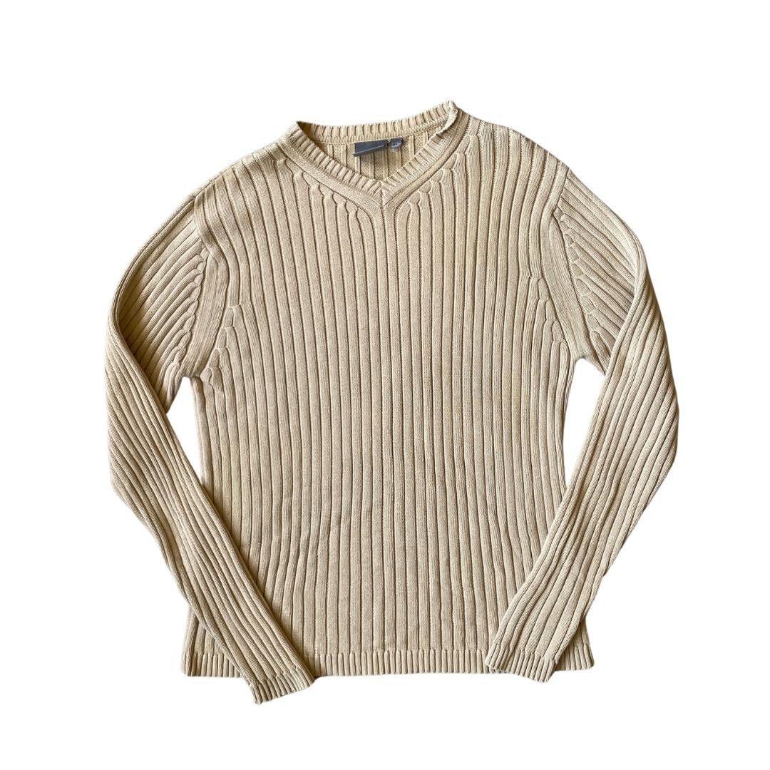 Size XL Ciro Citterio Beige V-Neck Knit