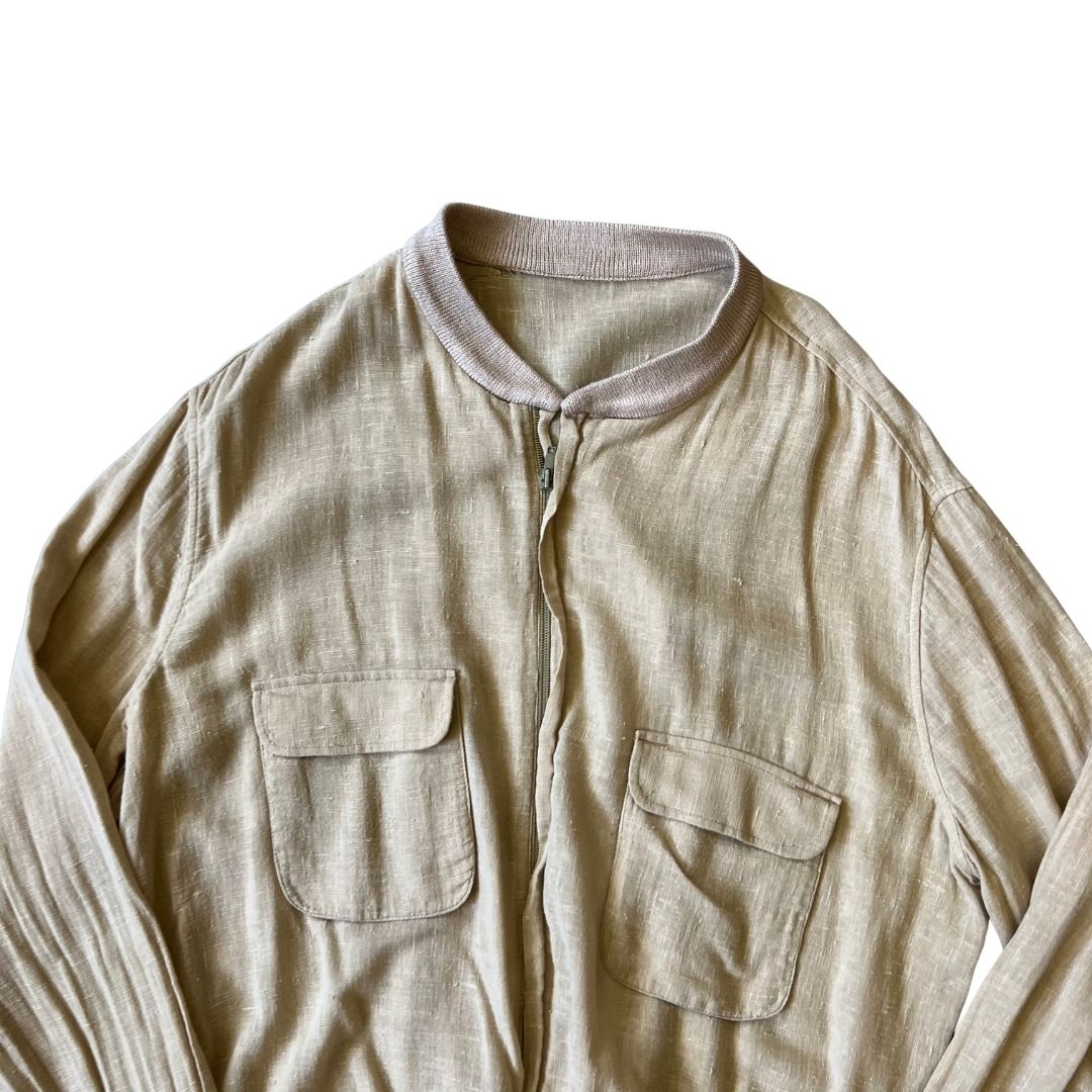 Size Large Beige Casual Linen Jacket