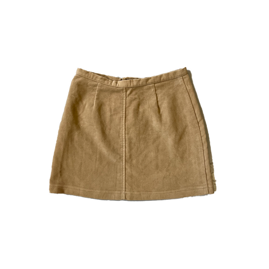 BNWT Size 8 Quiksilver Beige Vintage Suede Effect Mini Skirt