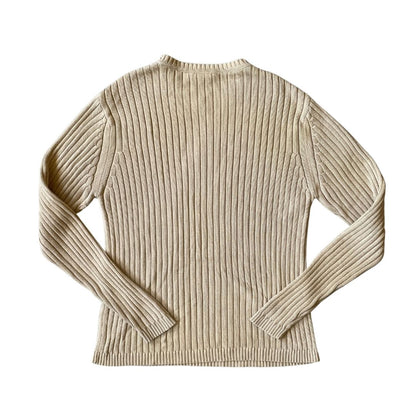 Size XL Ciro Citterio Beige V-Neck Knit