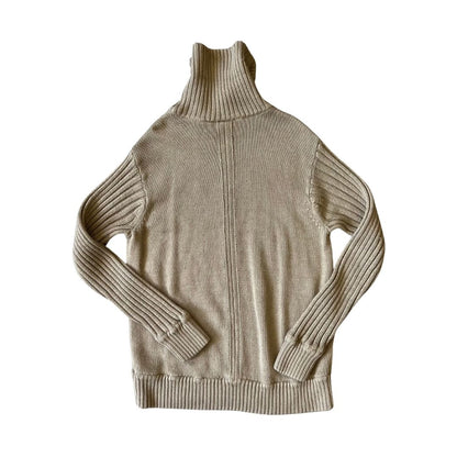 Size Large Beige Roll Neck Knit