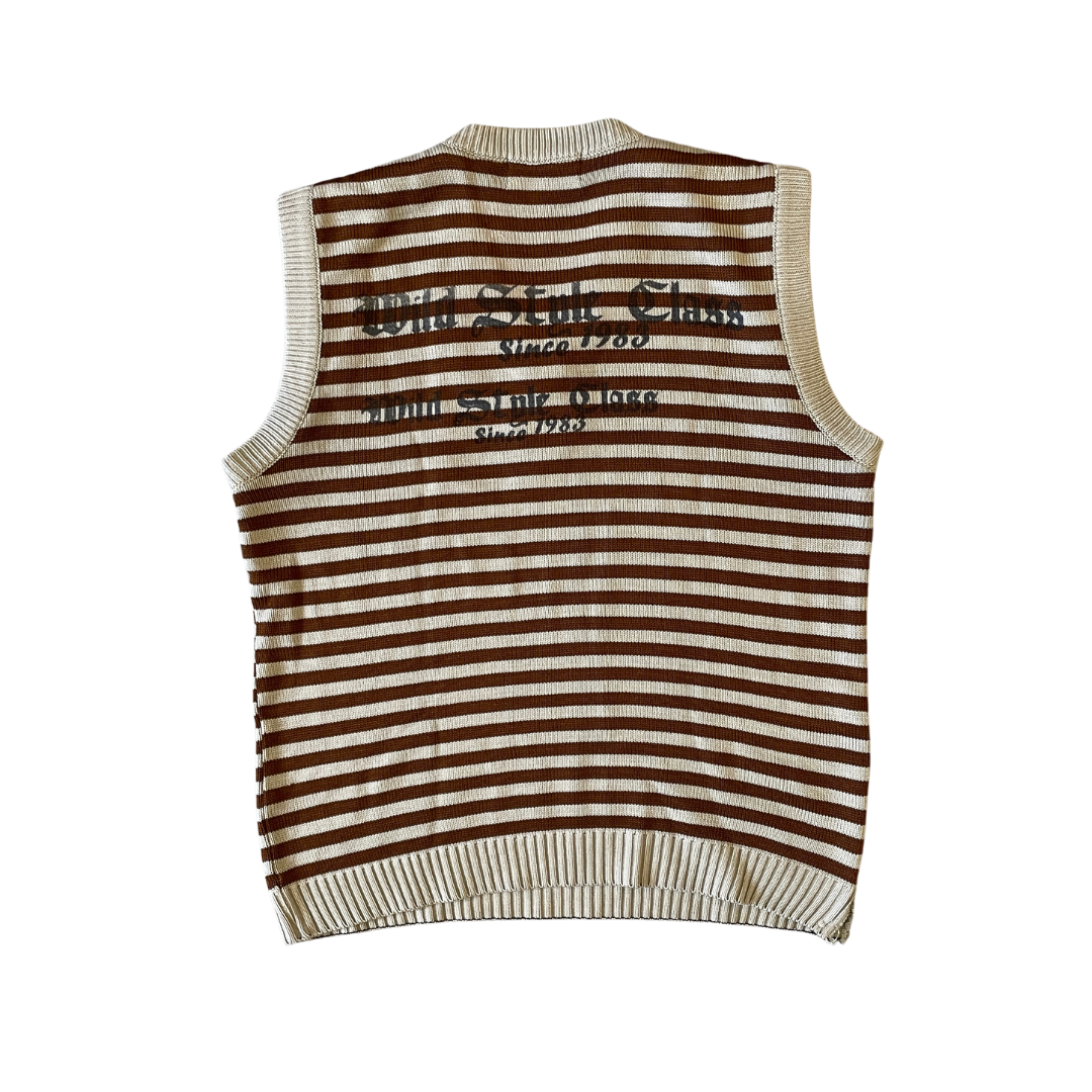 Size Medium Goldberg Brown/Beige Stripe Knit Vest