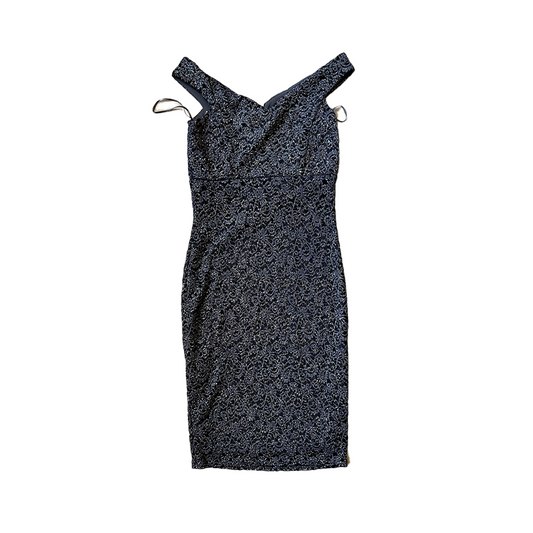 BNWT Size 10 Quiz Black Glitter/Sleeveless Dress