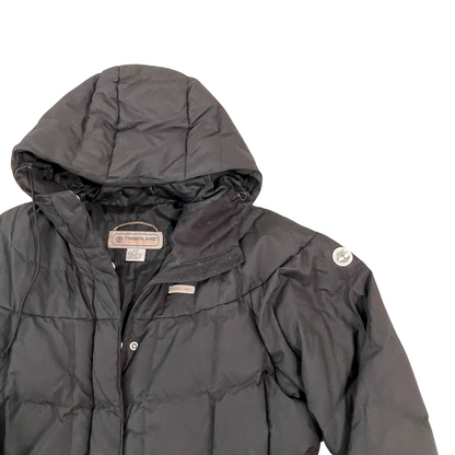 Women's Small Timberland Black Longline Quilted Coat