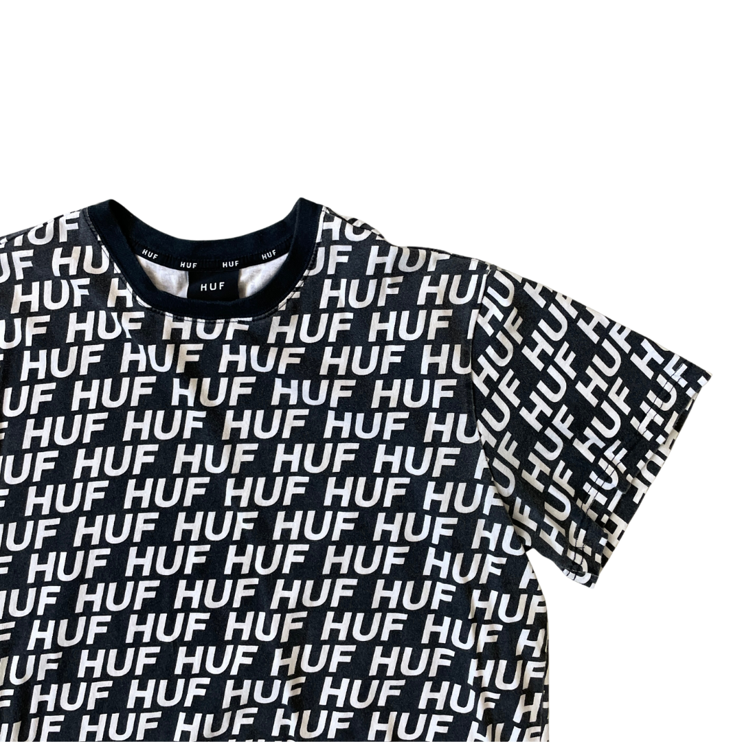 Size Large HUF Black Print T-Shirt