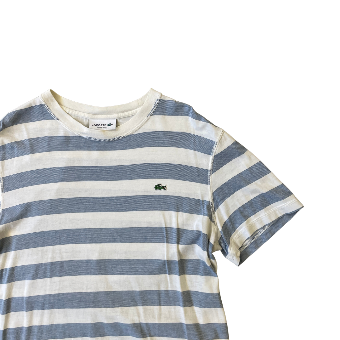 Size Small Lacoste Blue/White Stripe T-Shirt