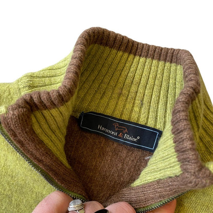 Women's Medium Harmont & Blaine 1/4 Zip Green Knit