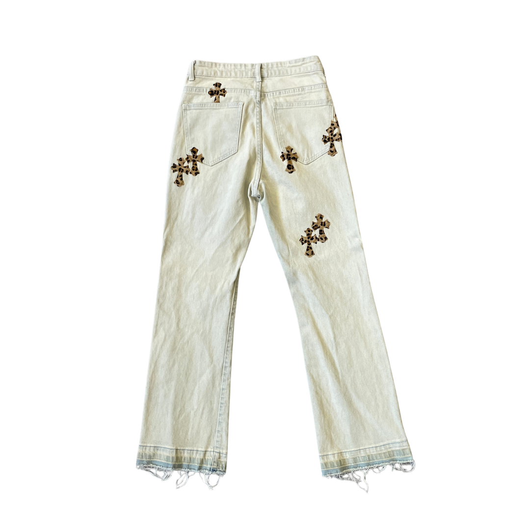 Women's 28W 29L Cream Jeans