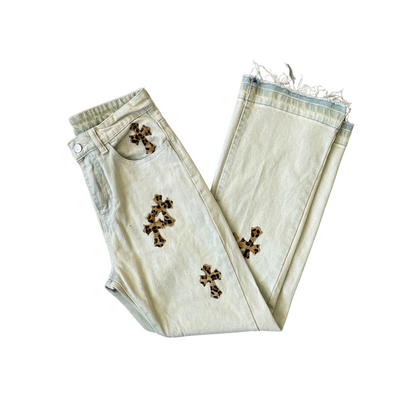 Women's 28W 29L Cream Jeans