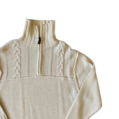 Size Large Duke Urban Style Cream 1/4 Zip Knit