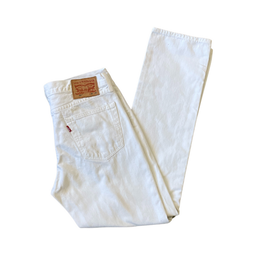 Women's 34W 32L Levi's 511 White Denim Jeans