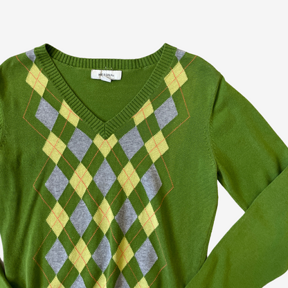 Size Small Green Diamond Knit