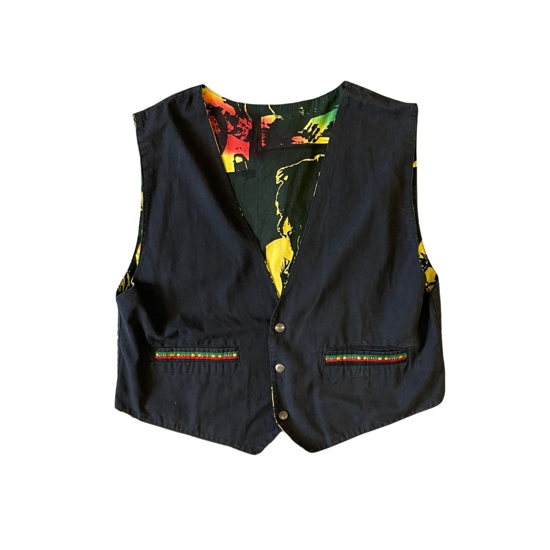 Size Medium Bob Marley Black Waistcoat