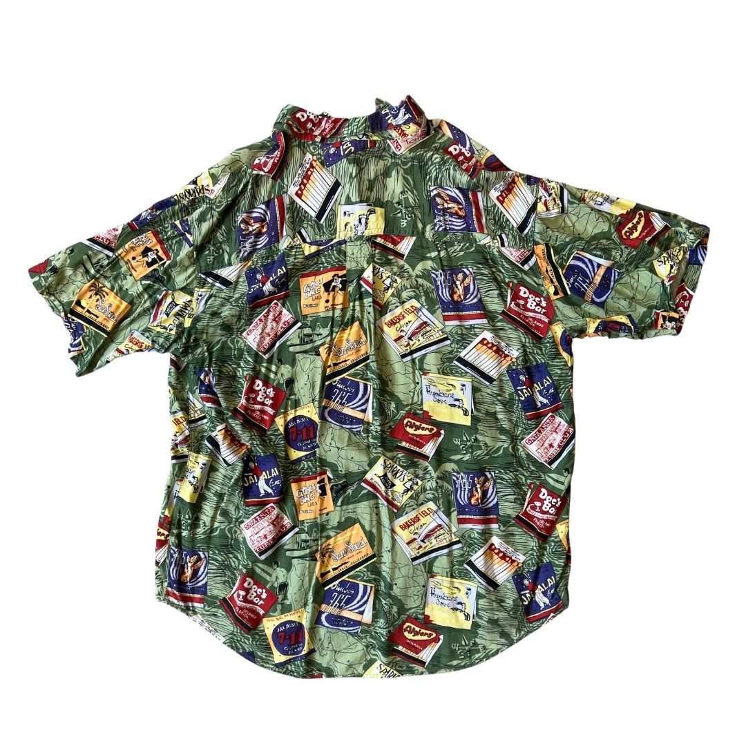 Size XL Solutions Green Print Shirt