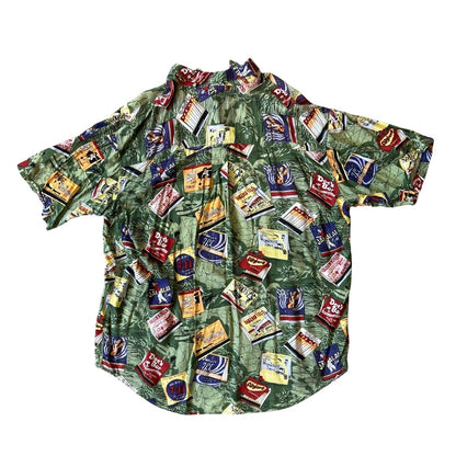 Size XL Solutions Green Print Shirt