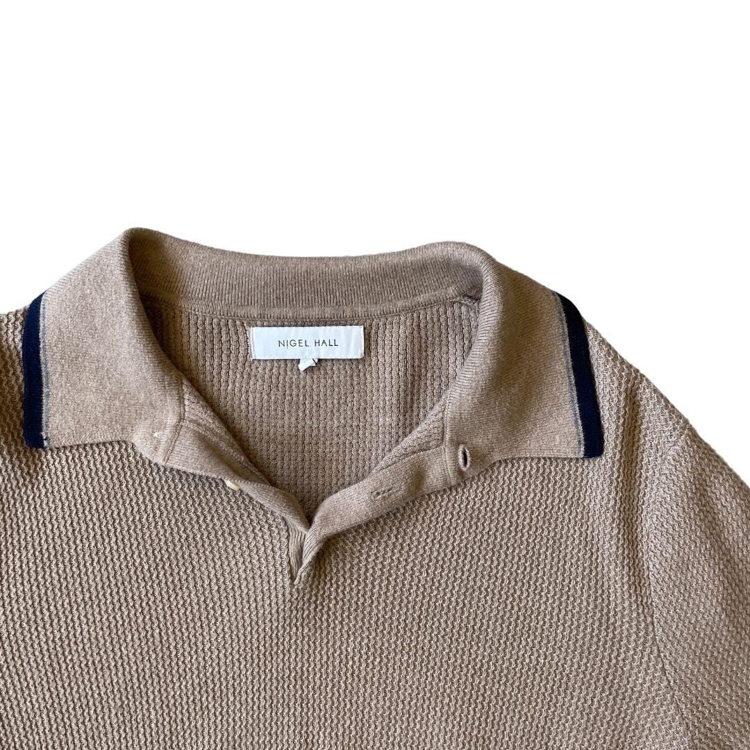 Size Small Nigel Hall Brown 1/4 Zip Button Knit