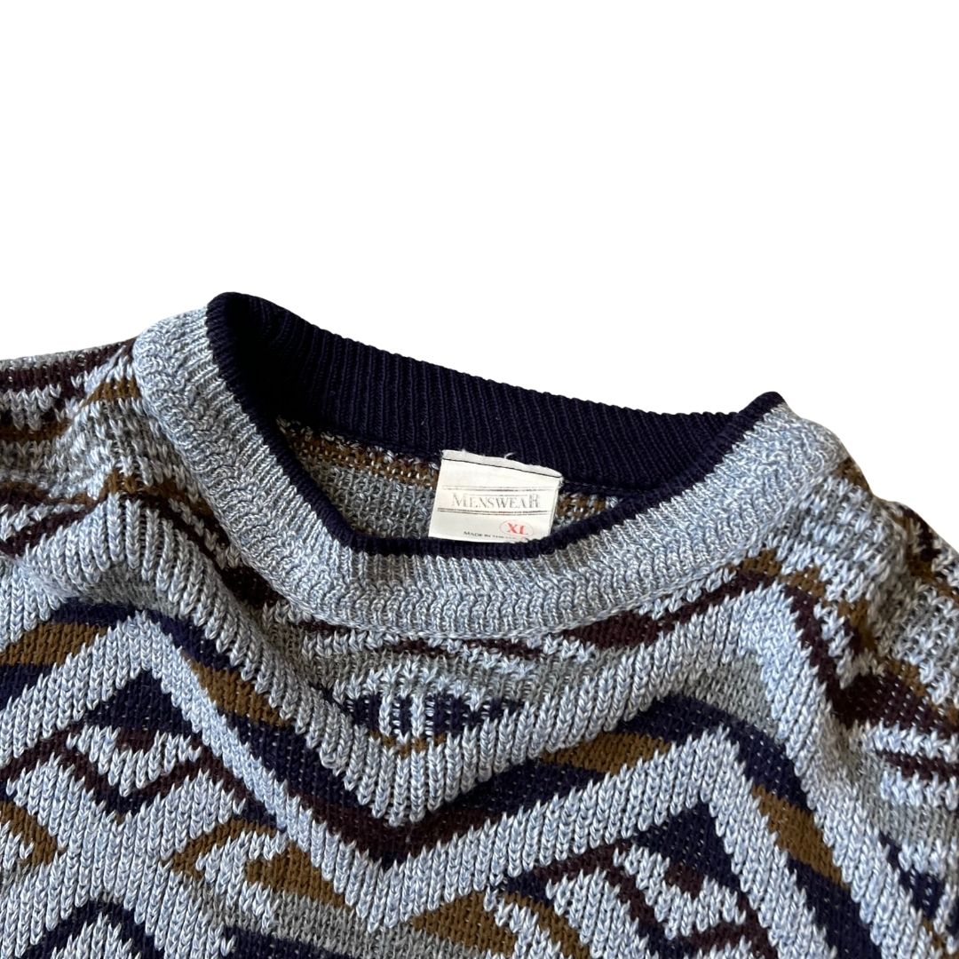 Size XL Menswear Blue Knit Jumper