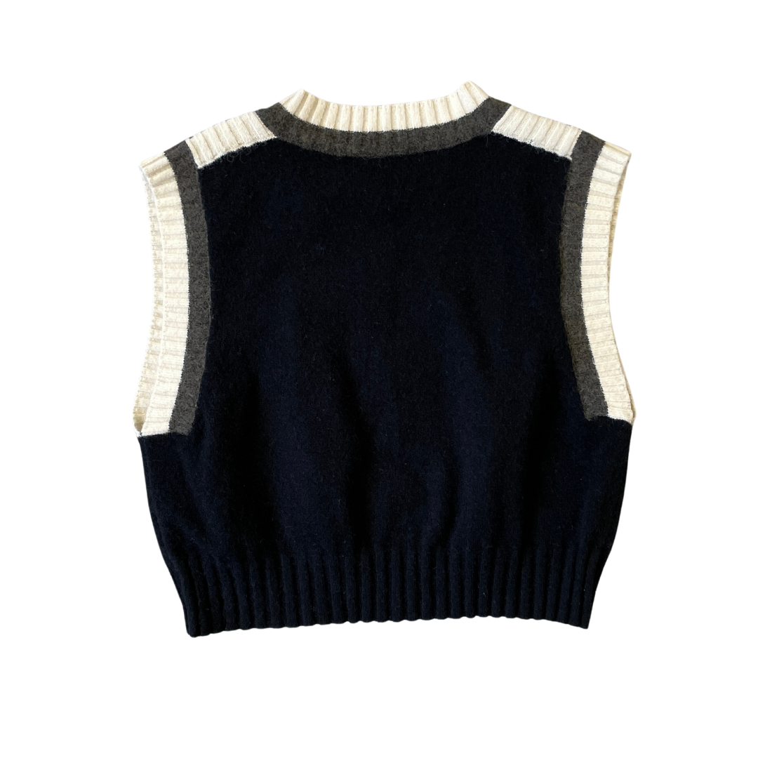 Women's Small Black Knit Vest