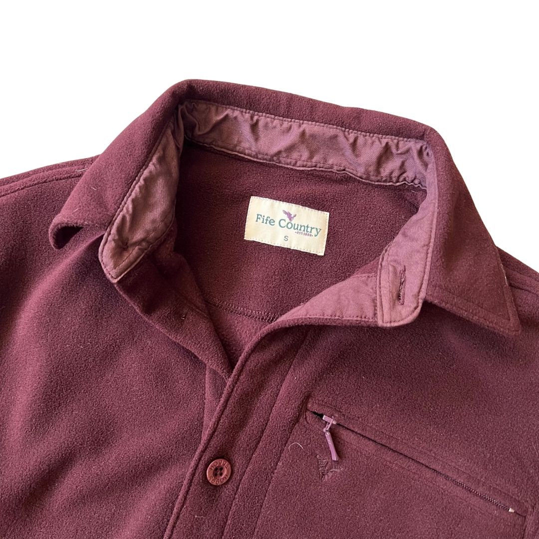 Size Small Fife Country Burgundy Fleece Shirt