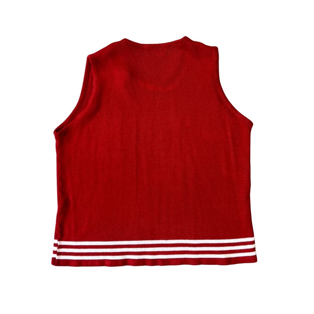 Women's XL Red Knit Vest