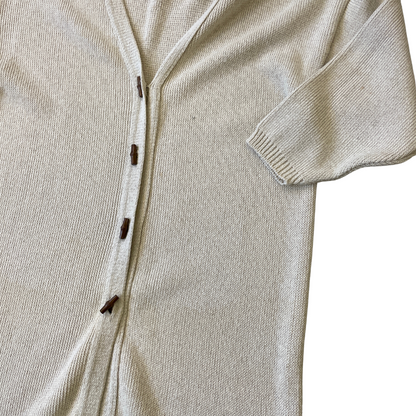 Women's XL Vintage Cream Longline Cardigan