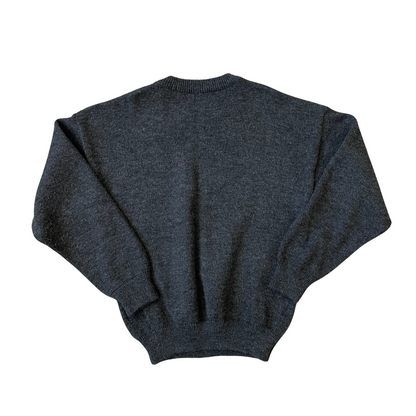 Size Medium Grey Graphic Knit Jumper