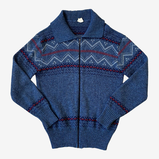 Size Medium Blue Zip-Up Knit